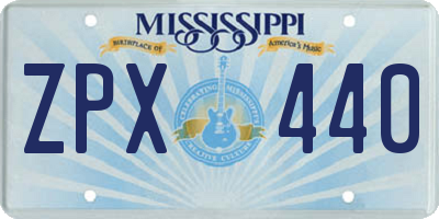 MS license plate ZPX440