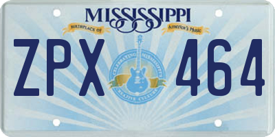 MS license plate ZPX464