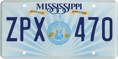 MS license plate ZPX470