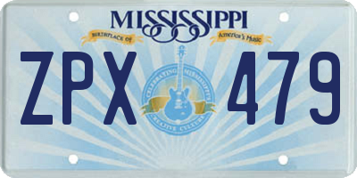 MS license plate ZPX479
