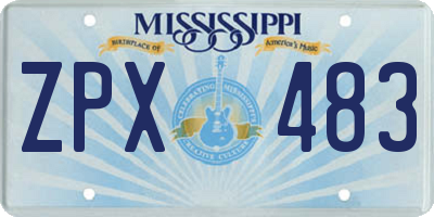 MS license plate ZPX483