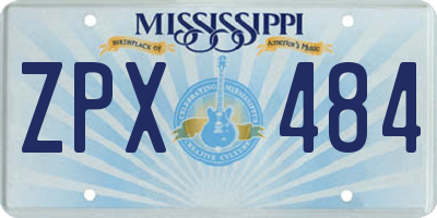MS license plate ZPX484