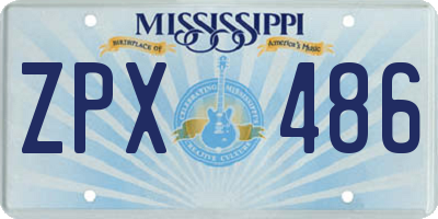 MS license plate ZPX486