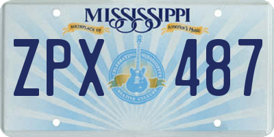 MS license plate ZPX487