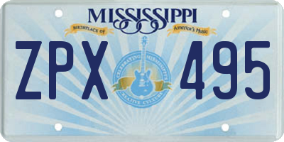 MS license plate ZPX495