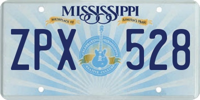MS license plate ZPX528