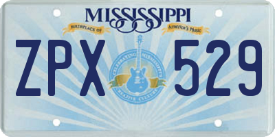 MS license plate ZPX529