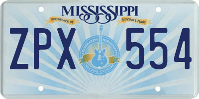 MS license plate ZPX554