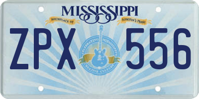 MS license plate ZPX556