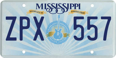 MS license plate ZPX557