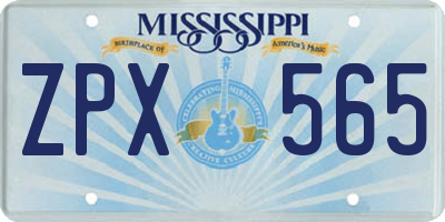 MS license plate ZPX565