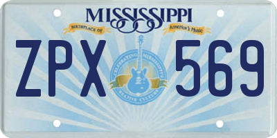 MS license plate ZPX569