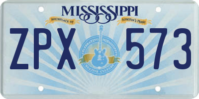 MS license plate ZPX573