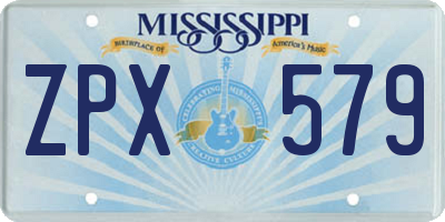 MS license plate ZPX579
