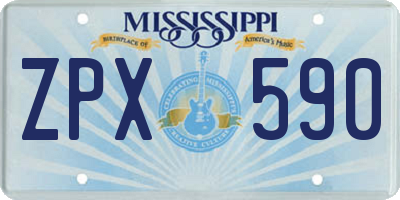 MS license plate ZPX590