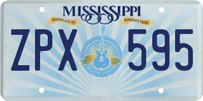 MS license plate ZPX595