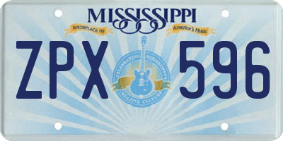 MS license plate ZPX596