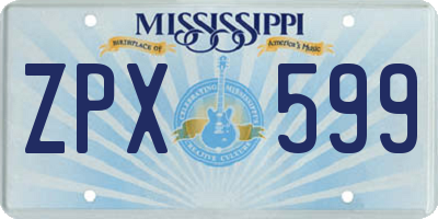 MS license plate ZPX599