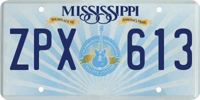 MS license plate ZPX613