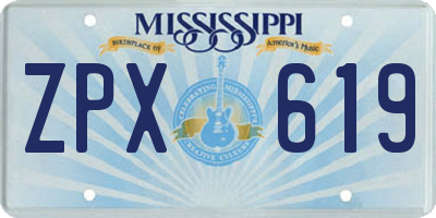 MS license plate ZPX619