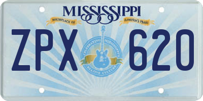 MS license plate ZPX620
