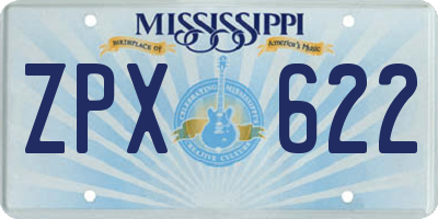MS license plate ZPX622