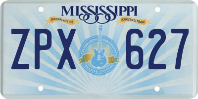 MS license plate ZPX627