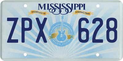 MS license plate ZPX628