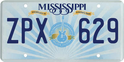 MS license plate ZPX629