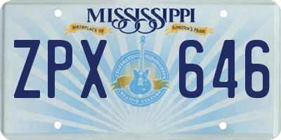 MS license plate ZPX646