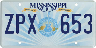 MS license plate ZPX653