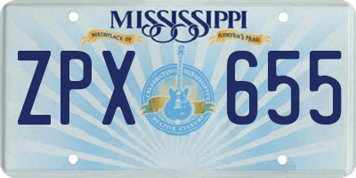 MS license plate ZPX655
