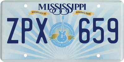 MS license plate ZPX659