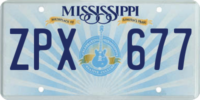 MS license plate ZPX677