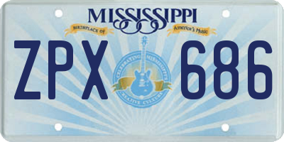 MS license plate ZPX686