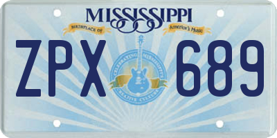 MS license plate ZPX689