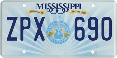 MS license plate ZPX690