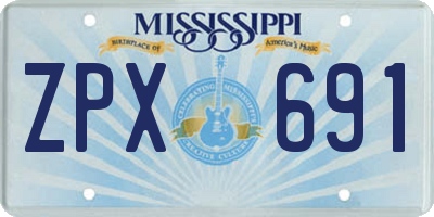 MS license plate ZPX691