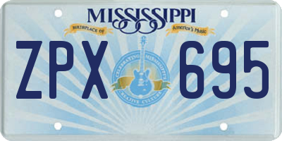 MS license plate ZPX695