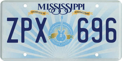 MS license plate ZPX696
