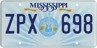 MS license plate ZPX698
