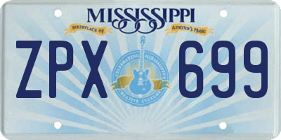 MS license plate ZPX699