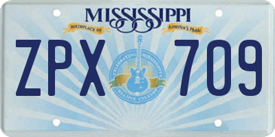 MS license plate ZPX709