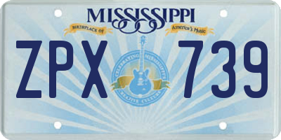 MS license plate ZPX739