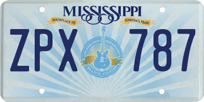MS license plate ZPX787