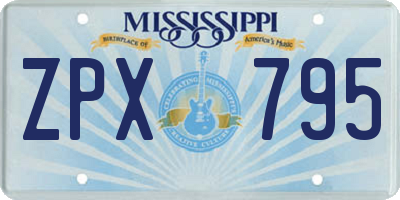 MS license plate ZPX795