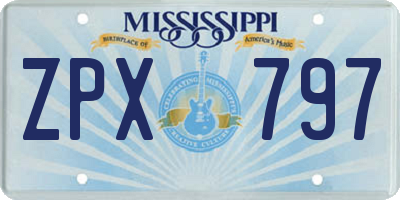 MS license plate ZPX797