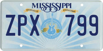 MS license plate ZPX799