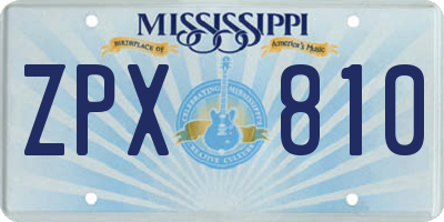 MS license plate ZPX810