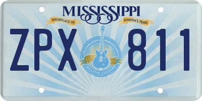 MS license plate ZPX811